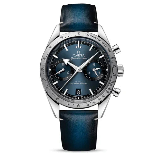 Ω  Speedmaster 57 Cuir Bleu