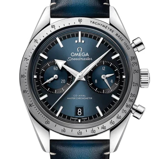 Ω  Speedmaster 57 Cuir Bleu